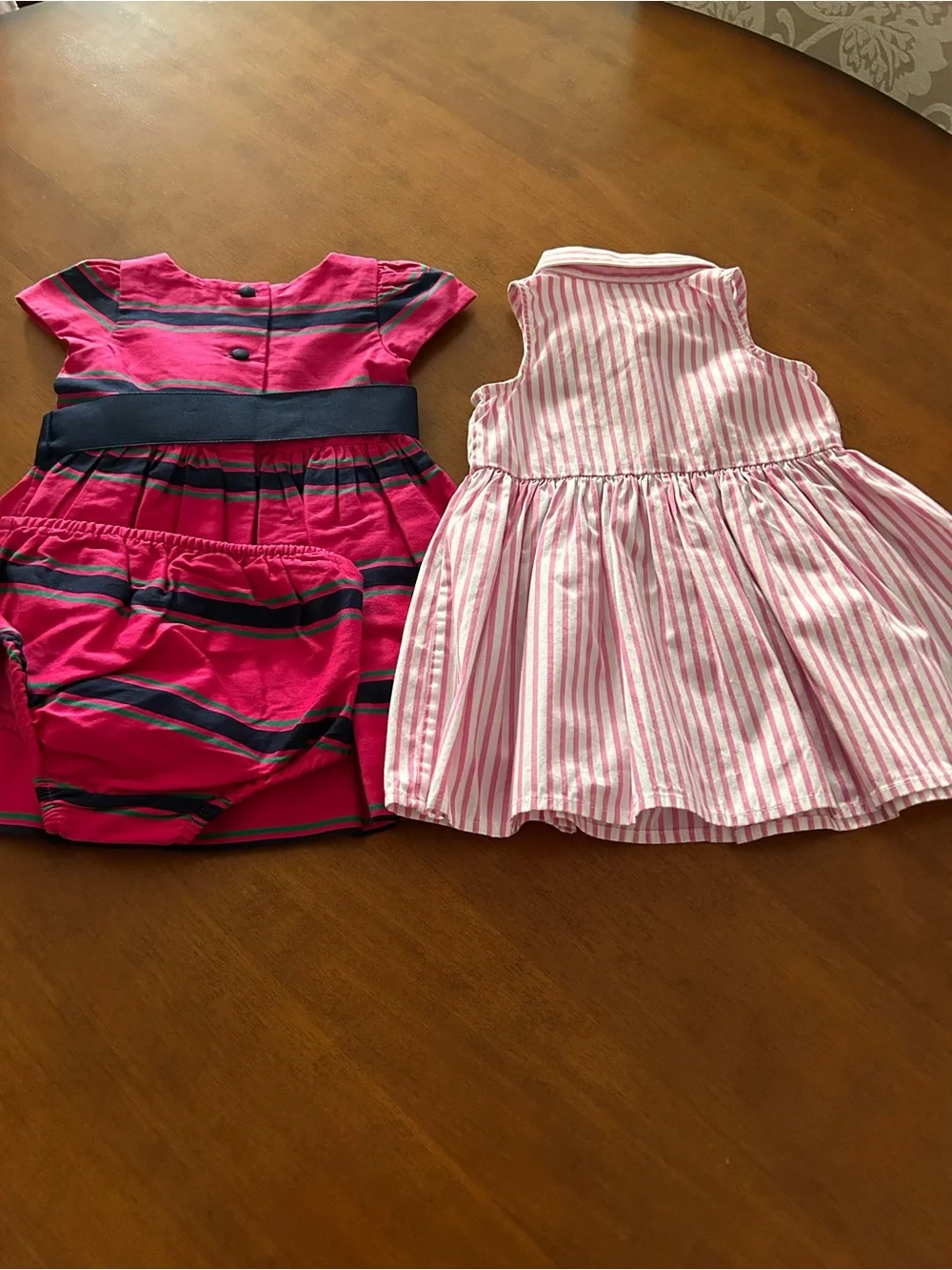 Ralph Lauren Pink & Navy Striped Twin Dress Set
